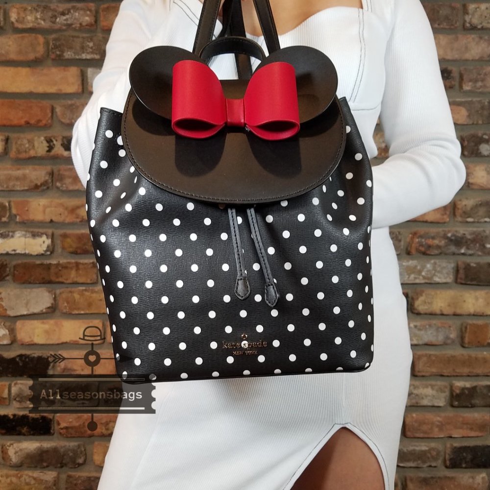 Authentic Disney x kate spade minnie mouse backpack Novelty Bag Purse Black